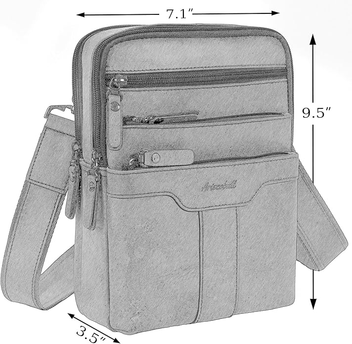 Leather Messenger Bag for Men, Small Leather Sling Shoulder Bag Messenger Pack for Men, Man Purse