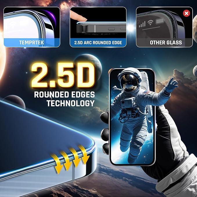 TEMPRTEK+ 2 Pack iPhone for 12 Pro Max Privacy Screen Protector Privacy 9H Military Grade Scratch Fingerprint Resistance Anti-Glare Shatterproof Tempered Glass Anti-Spy Easy Installation Bubble Free