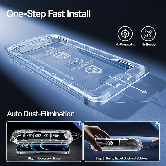 SMARTDEVIL 2 Pack Screen Protector for iPhone 12 Pro Max Tempered Glass, HD Clear Film, Easy Installation, Dust-Free & Bubble-Free (iPhone 12 Pro Max)