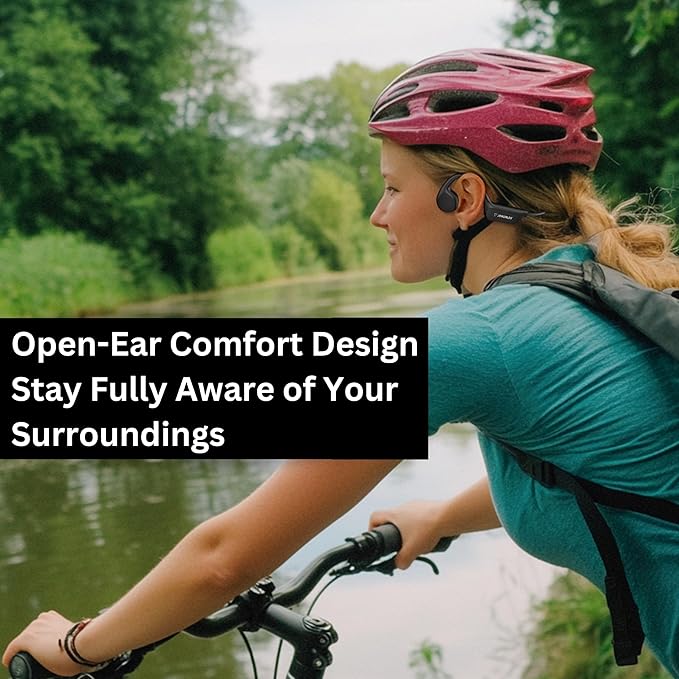 Open Ear Headphones Wireless Bluetooth, IP68 Waterproof Bone Conduction Headphones Bluetooth, Earphones Wireless Bluetooth, Sports Headphones for Running Swimming, 10 Hours Continuous Music