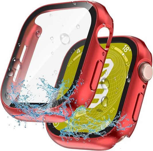 2 in 1 Waterproof Case for Apple Watch Screen Protector Series 10 Series 11(2025) 46mm Built-in Tempered Glass [Overal Protective] Ultra-Thin PC Bumper Cover Compatible iWatch