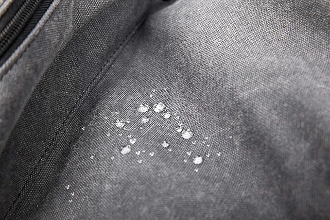 Kinmac Grey Canvas 15 inch Waterproof Laptop Travel Outdoor Backpack with USB Charging Port for 13 inch 14 inch and 15.6 inch Laptop