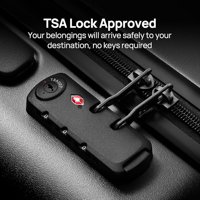 NINETYGO Medium Checked Luggage 26 Inch, Checking In Luggage with Smooth Spinner Wheels, Lightweight, Hard Shell PC Suitcase, Lightweight Travel Luggage, TSA Approved (Black, Rhine Basic)