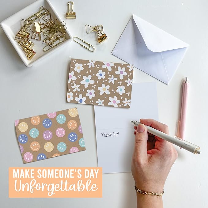 Hadley Designs Blank Cards and Envelopes 4x6-24 Blank Note Cards with Envelopes, Notecards Stationery Sets, Notecards Bulk, Stationary Sets, Note Paper Stationery, Rustic Pretty Stationary