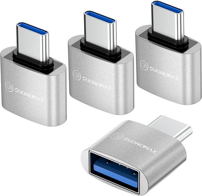 USB C to USB A Adapter,USBC Male to A Female 3.0 OTG MacBook Pro/Air USB Adapter,Type C Thunderbolt 3 Converter for Apple iPhone 16 15,Flash Thumb Drive,Mac,iPad,Samsung Galaxy S25 S24 4 Pack