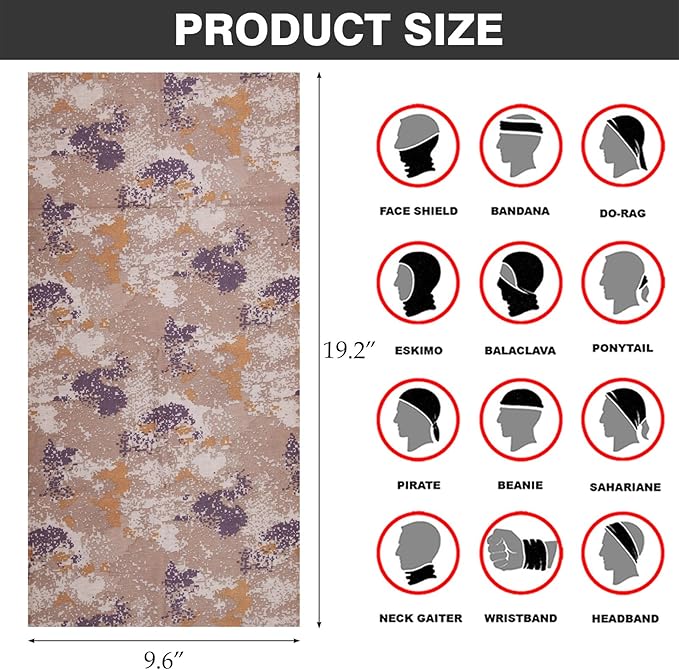 Neck Gaiter Sun Protection Face Mask for Men Women Breathable Head Wrap Headwear Balaclava Bandana