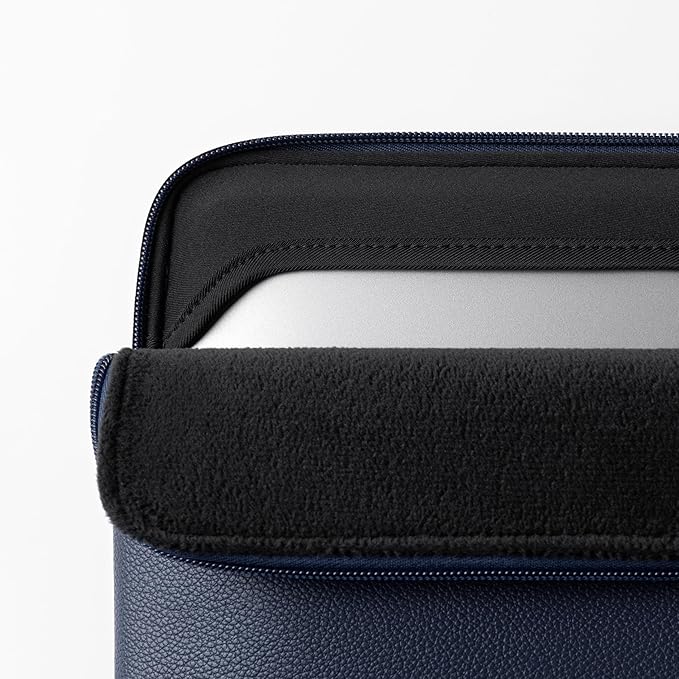 Comfyable Slim Protective Laptop Sleeve Compatible with 13/13.3/14 Inch MacBook Air & MacBook Pro, Mac Travel Case, Laptop Pouch, Slim PU Leather Cover M4/M3/M2/M1 2025-2021, Blue
