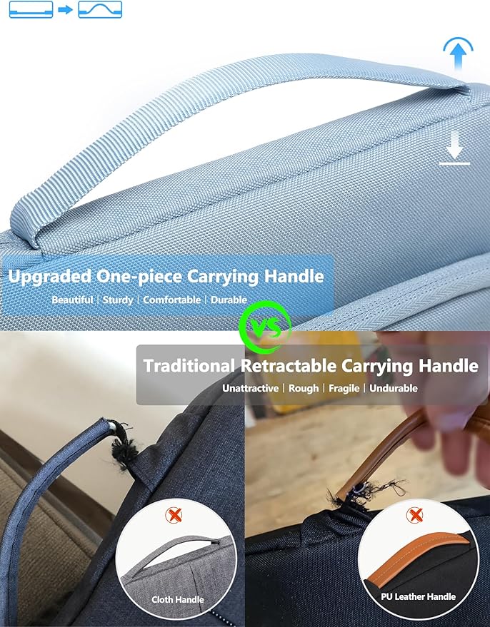 HYZUO 17-17.3 Inch Laptop Bag Case Sleeve for 17" 17.3" HP/Dell/Lenovo/ASUS/Acer/LG/MSI Gaming Laptop/Razer Blade 17/18, Notebook Carrying Briefcase for Men Women, Pale Blue