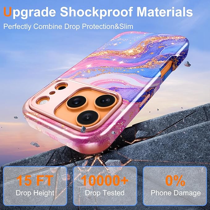 Btscase for iPhone 17 Pro Case [Compatible with Magsafe] [Military-Grade Drop Protection] Slim Anti-Scratch Smooth Touch TPU Bumper Shockproof Magnetic Phone Case for Women Girls Men, Pink