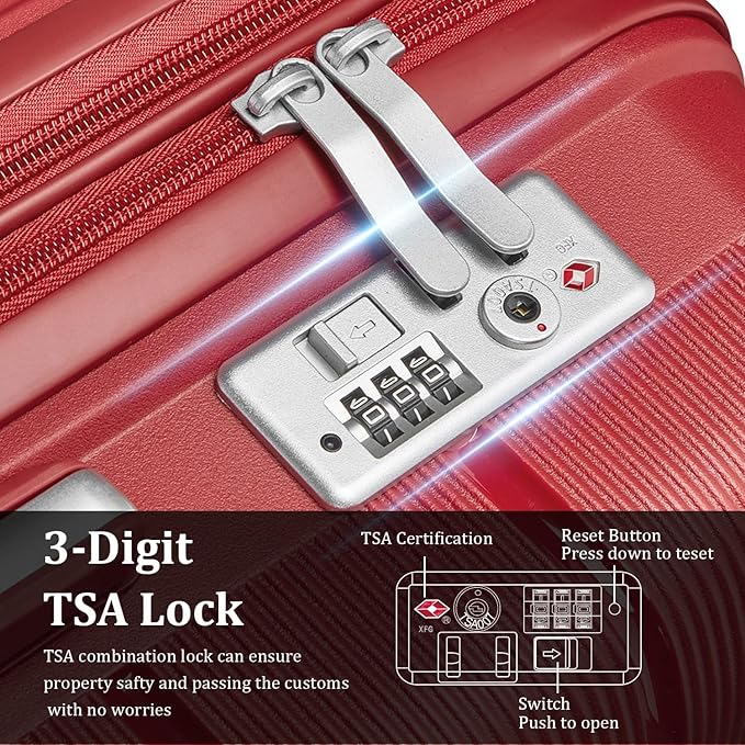 4-Piece Hardshell Luggage Set with TSA Locks, Expandable Suitcases and Silent Spinner Wheels - Vibrant Colors for Easy Identification (14/20/24/28 Inch) - Family Travel Suitcase Sets