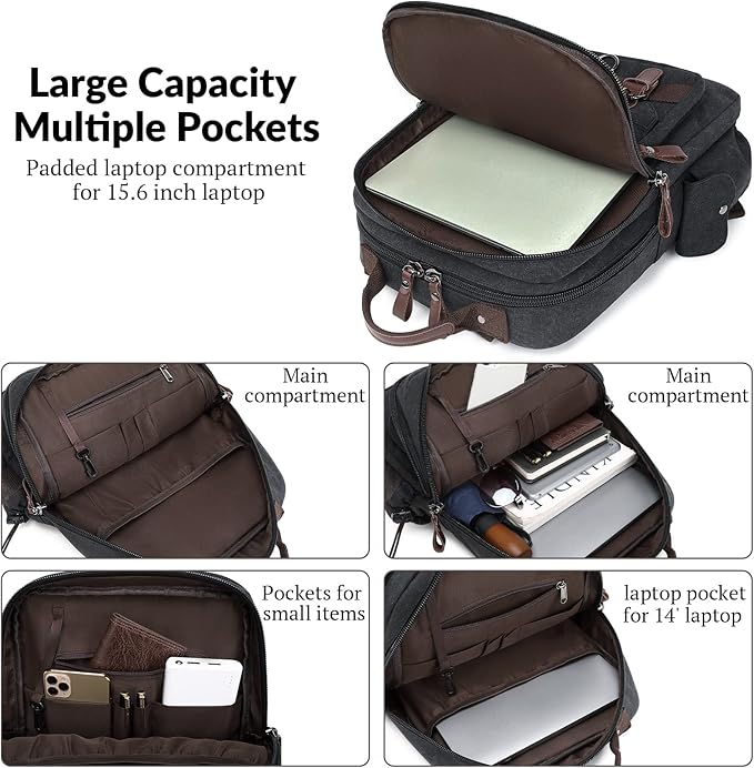 mygreen Canvas Cross Body Messenger Bag Shoulder Sling Backpack Travel Rucksack