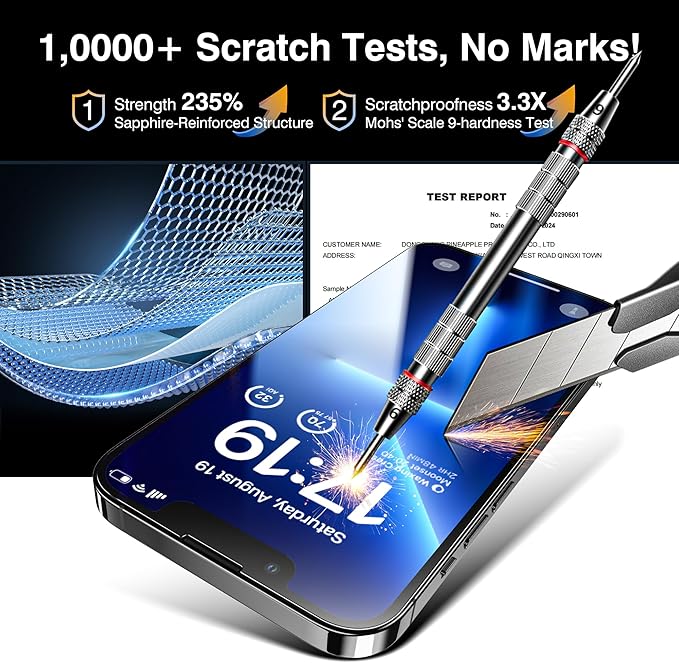 EZ-GLAZ- 4 Pack for iPhone 13 Pro Max Screen Protector [6.7"] With 2 Pack Camera Lens Protector, 9H+ Hardness 12FT Military Grade Shatterproof Scratch Resistant Durable Tempered Glass Film with Flawless Fit Kit, HD Clear