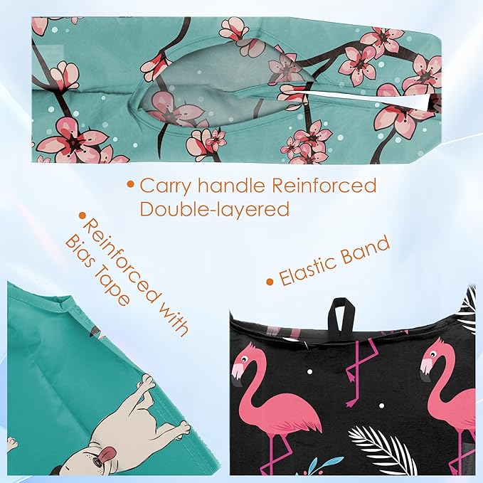 BeeGreen Reusable Grocery Bags 6 Pack - Foldable, Heavy Duty Shopping Tote Bags with Zipper Pouch, Large Capacity (50+ Lbs), Animal Prints Designs for Women & Men, Machine Washable