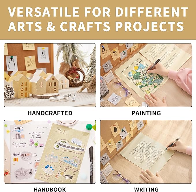 30 Sheets Parchment Paper - Grayish Yellow 8.5” x 11” Letter Size Parchment Card Stock 65lb Heavyweight Paper Thick Vintage Paper for Certificate, Crafts, Business Cards, Invitations PAP04GY