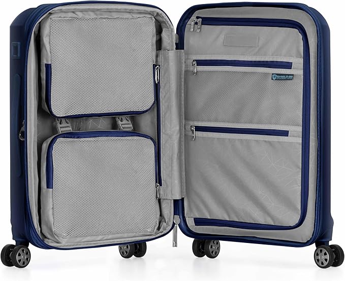 Traveler's Choice Pagosa Indestructible Hardshell Expandable Spinner Luggage, Navy, 22-Inch Carry-on