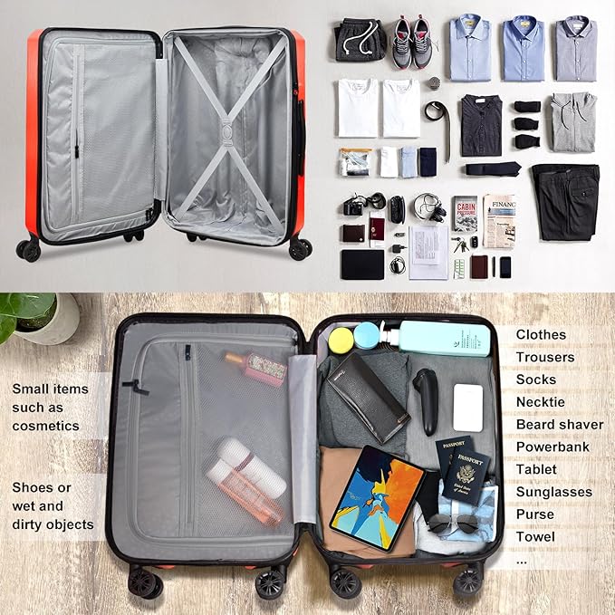 Verdi Hardside Expandable Luggage Set, Carry-On/Large Suitcase with Spinner Wheels