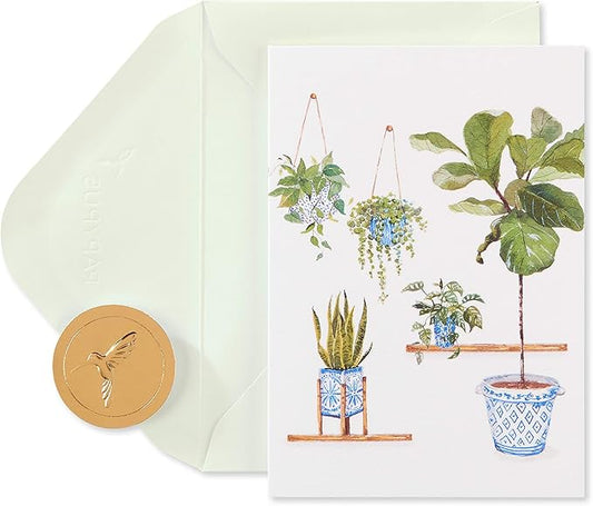 Papyrus Blank Cards with Envelopes, Indoor Garden (14-Count)