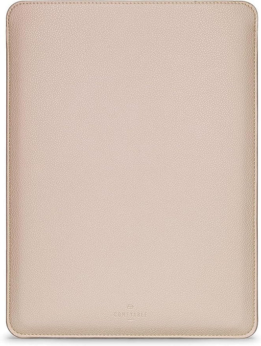 Comfyable Laptop Sleeve 15 Inch Precisely Compatible with MacBook Air 15" M4 2025 A3241 & M3 2024 A3114 & M2 2023 A2941, Faux Leather Cover Case, Sand