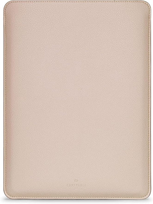 Comfyable Laptop Sleeve 14 Inch Precisely Compatible with MacBook Pro M4 M3 M2 M1 Pro/Max 2024, Faux Leather Cover Case 14 in, Sand
