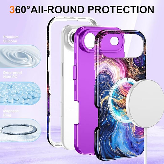 Btscase for iPhone Air Case [Compatible with Magsafe] [Military-Grade Drop Protection] Slim Anti-Scratch Smooth Touch TPU Bumper Shockproof Magnetic Phone Case for Women Girls Men, Deep Purple