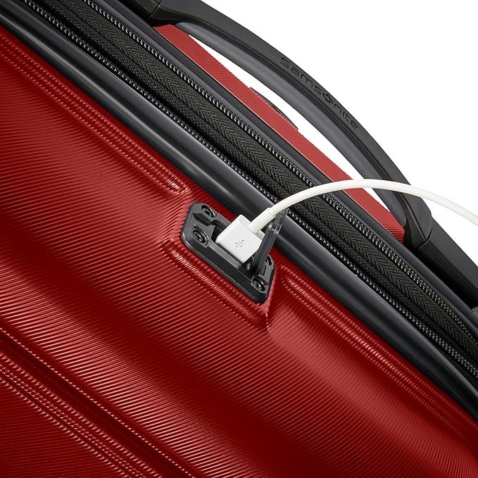 Samsonite Omni 2 Hardside Expandable Luggage with Spinner Wheels, 2-Piece Set (19/24), Arrow Red