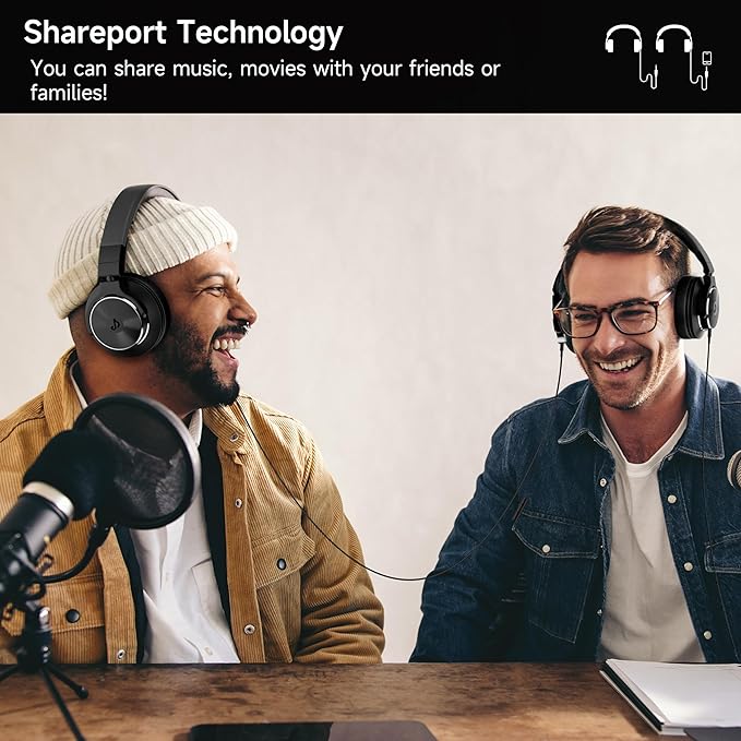 Wired Over Ear Headphones, Studio Monitor & Mixing DJ Headphones with 50mm Neodymium Drivers and 1/4 to 3.5mm Jack for Guitar AMP Podcast Piano Keyboard (Black)