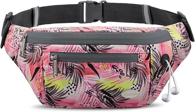 Entchin Fanny Pack for Women Men,Crossbody Belt Bag with 4-Zipper Pockets,Adjustable Waist Bag Pack,One of the Most Popular Travel Essential Gifts for Walking,Traveling,Cycling