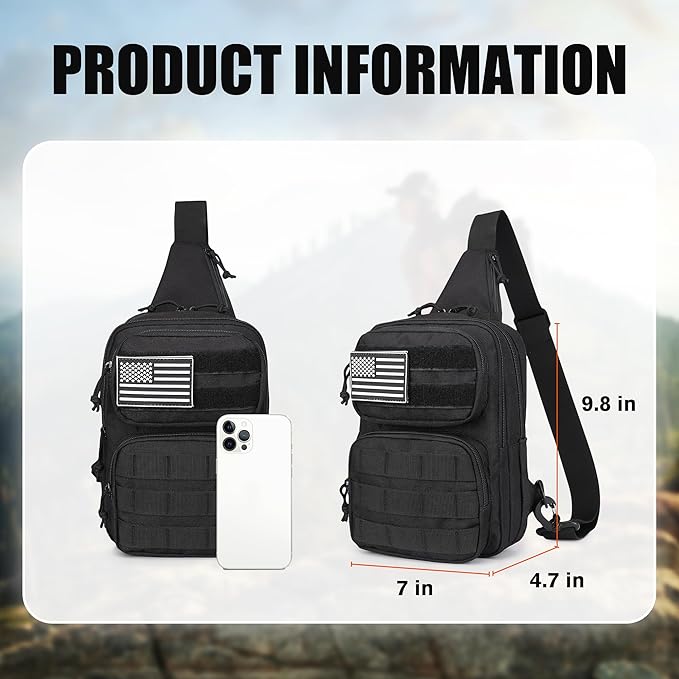Wotony Tactical Crossbody Bag for Men - Durable Sling Bag with Cross Body Design EDC Shoulder bag