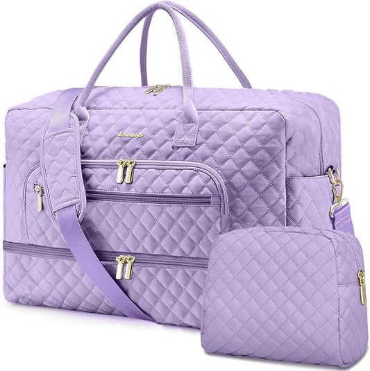 Travel Duffel Bags for Women with Shoe Compartment, Weekender Overnight Bag with Wet Pocket & Toiletry Bag, Carry On Personal Item Bag, Travel Tote Gym Bag, Hospital Bags for Labor and Delivery