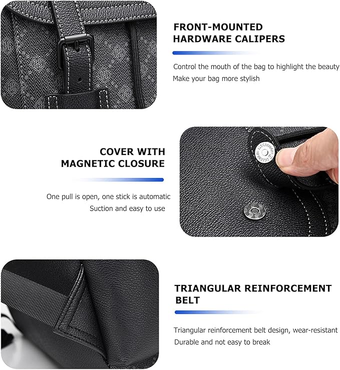 KingTo Laptop Backpack for Men Luxury Anti-Theft Travel Backpack Casual Business Waterproofing Computer Bag (black-1)