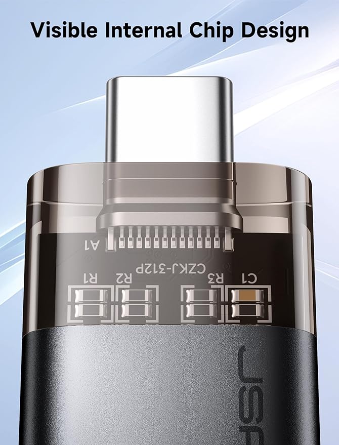 JSAUX USB C to USB Adapter [3 Pack], Type C Male to Female 3.0, Compatible With MacBook Pro/Air, iPhone 15, Samsung Galaxy S24/S23/S22/S21, All USB C Devices-Black