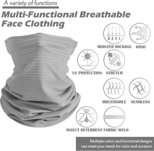 Geyoga Winter Face Mask for Men UV Protection Mask Sunscreen Breathable Windproof Neck Gaiters Scarf Fishing Cycling Running