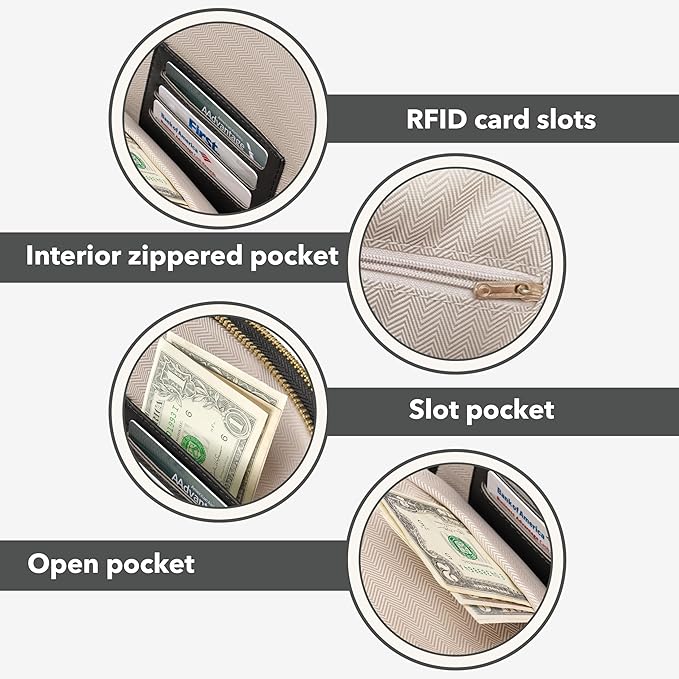 Yarnic Small Sling Bag for Women Men, Anti Theft RFID Cross body Purses,Vegan Pu Leather Chest Bag with Adjustable Strap for Travel Work (Black)