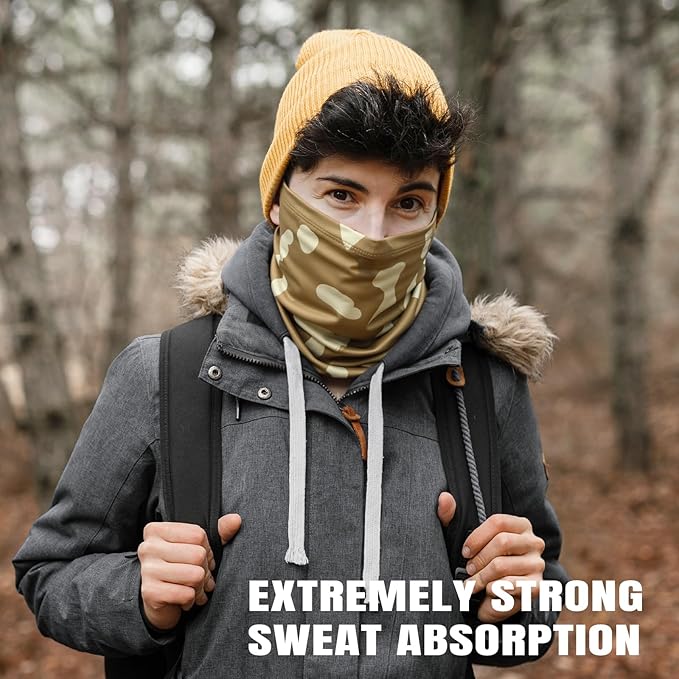 HONGTEYA 6 Pack Neck Gaiter Face Mask: Breathable Windproof Face Cover Balaclava High Elastic Earloop Bandana for Men Women