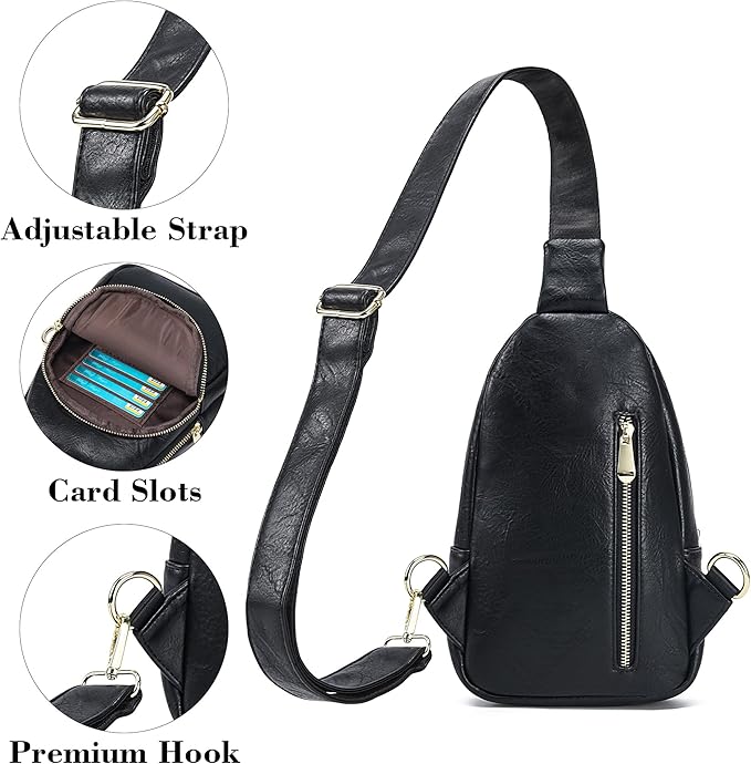 Haytijoe Crossbody Bags for Women Leather Sling Bag Anti-theft Cross Body Bag Travel Sling Purse Chest Bags Fanny Packs