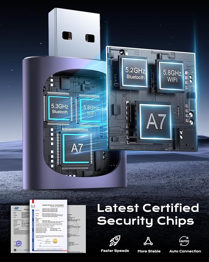 AuroraLink Wireless Carplay & Android Auto Adapter 2-in-1 Stable & No Delay Carplay Wireless Adapter Convert Wired to Wireless Car Play Dongle for iOS 10+/Android 11+ (Purple)