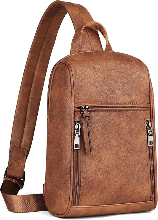 FADEON Sling Bag for Women Crossbody Purse Sling Bags, Designer Sling Purses Medium Travel Multi-Pocket Sling Backpack