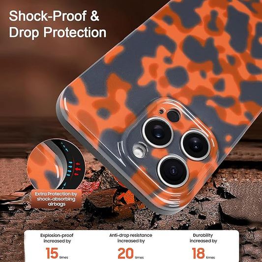 Phone Case for iPhone 13 Pro Max Case Rusty Tortoiseshell Print TPU Slim Phone Cover for Women Girls Grily Brown Shockproof Phone Cover for iPhone 13 Pro Max, Tortoise Print