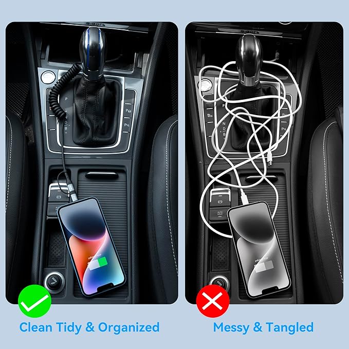 Coiled Lightning Cable [2Pack 4FT] 4 in 1 Multi Charging Cable 60W Fast Charging Retractable Charger Cord for iPhone 15/14/13/12/11 Pro Max/XS MAX/XR/XS/X/8/7/6 Plus/iPad/AirPods/MacBook/CarPlay (1)