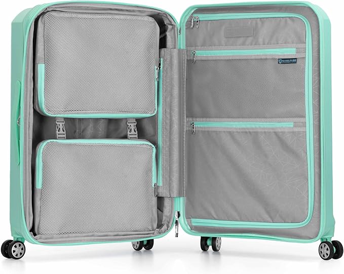 Traveler's Choice Pagosa Indestructible Hardshell Expandable Spinner Luggage, Mint, 2-Piece Set (22/26)