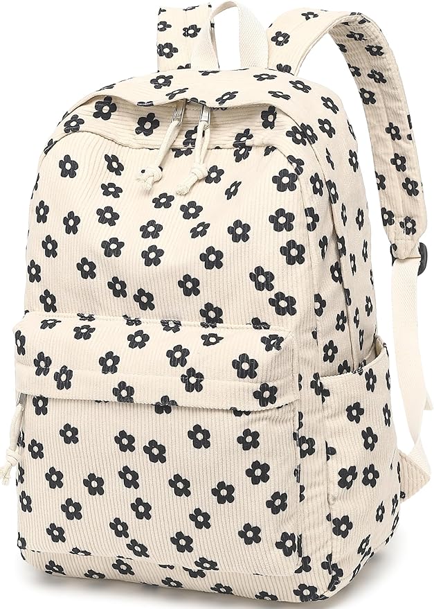 School Backpack for Teens Large Corduroy Bookbag Lightweight 15.6 inch Laptop Bag for Girls Women Casual High School College