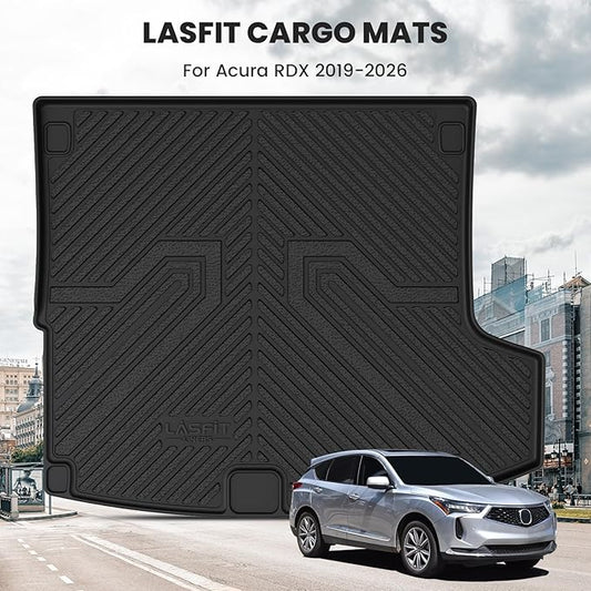 LASFIT Trunk Mat for Acura RDX 2019-2026, All Weather TPE Cargo Mats Custom Fit 2025 RDX Cargo Liner & Rear Trunk Liner, Black, Easy to Clean