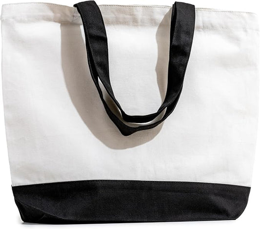 Carrywell |Not Made In China| 24 Pack Cotton Tote Bags, Lightweight Reusable Grocery Shopping Bag, Blank Bulk Cloth Totes with Handles, Great For Custom Screen Print and Gifts (15"x16")