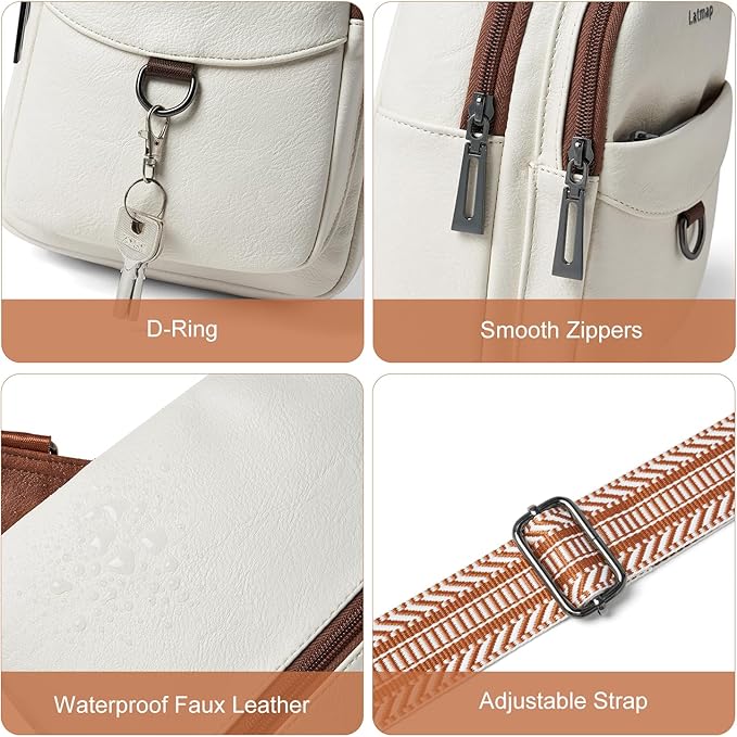 7L Sling Bag for Women Men Crossbody Belt Bag Small Travel Sling Backpack Anti Theft Chest Daypack Purse Faux Leather