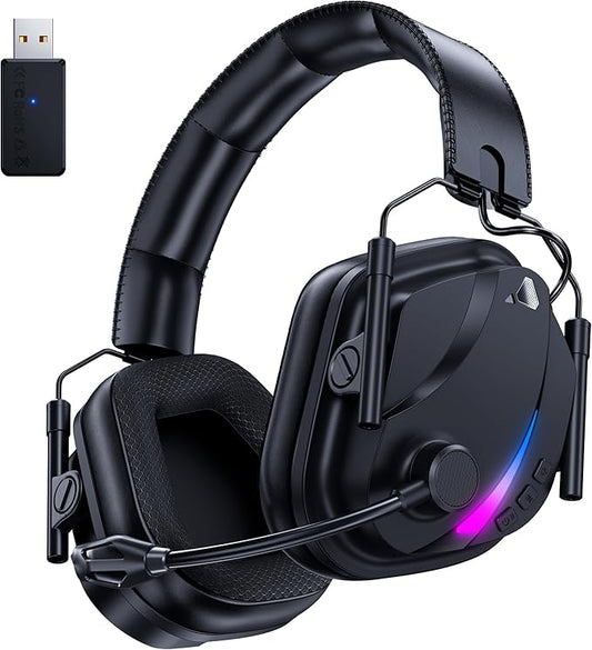 HW12 Wireless Gaming Headset with Microphone 2.4GHz Bluetooth Gaming Headphones Wireless of Duty/FPS Gamers,50Hr Battery Life Gamer Headset for PS5,PS4,PC,Switch,Mac