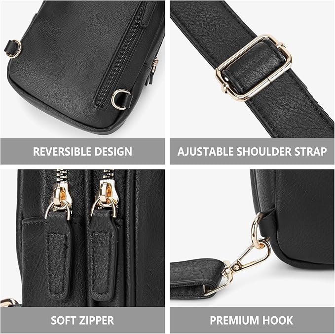 WESTBRONCO Small Sling Bag for Women Nylon Crossbody Sling Backpck Lightweight for Travel Casual Daily