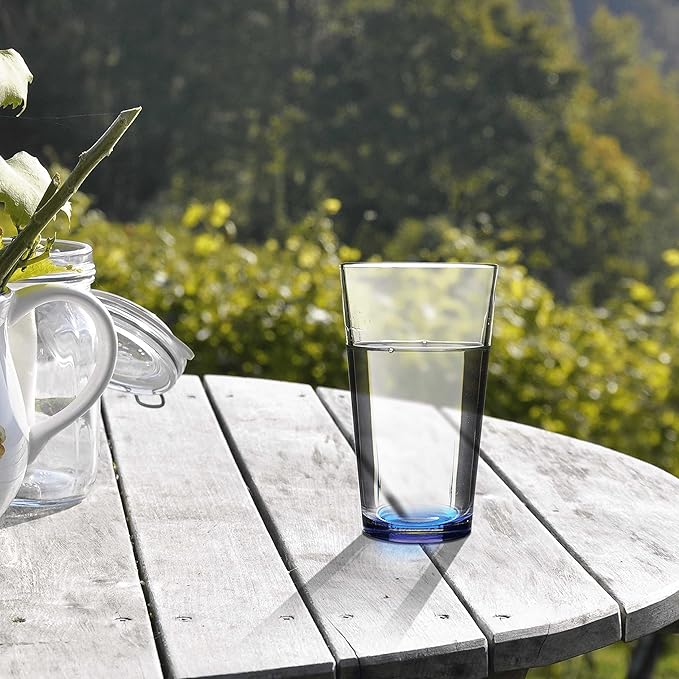 DISCOUNT PROMOS Arc Pint Glass 16 oz. Set of 10, Bulk Pack - Beer Glasses, Heavy Duty Drinkware - Blue