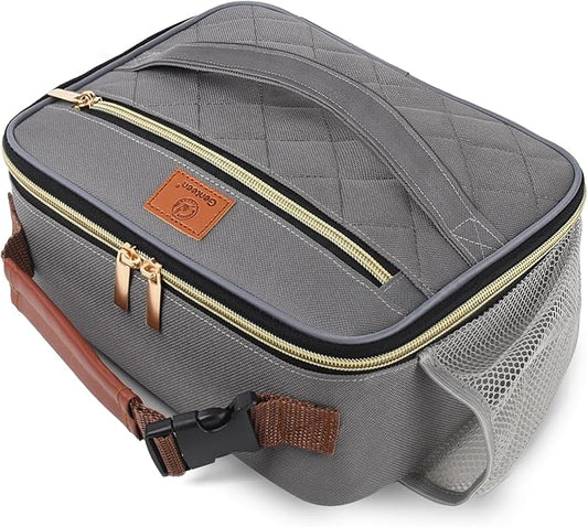 Genteen Lunch Box for Men Women Adults Kids - Insulated Small LunchBox Reusable, Zip Closure & Buckle Handle, Portable Cooler for Work, School, Travel (Gray)