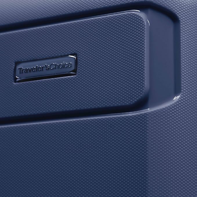 Traveler's Choice Pagosa Indestructible Hardshell Expandable Spinner Luggage, Navy, 3-Piece Set (22/26/30)