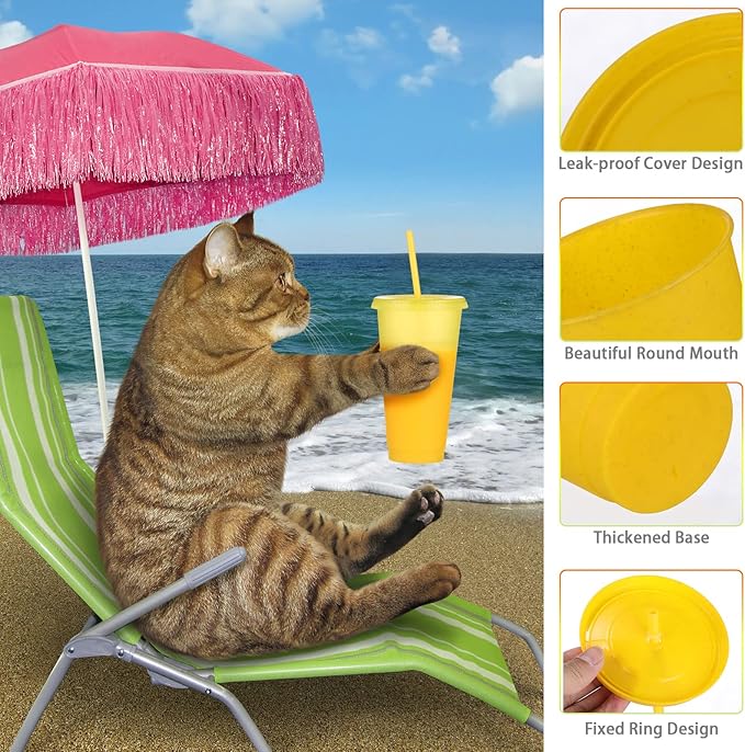 Honeydak 60 Pack Tumbler with Straw and Lid Bulk Glitter Plastic Cups Water Bottle Iced Coffee Travel Mug Reusable Party Favor Cups for Birthdays travel 24-27 oz (Assorted Color)